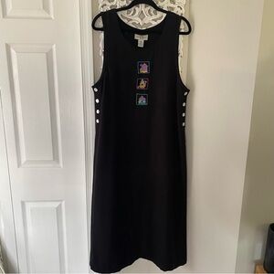 VTG Fashion Hobo Birdhouse Floral Dress Lagenlook Artsy Teacher Whimsical Sz 12